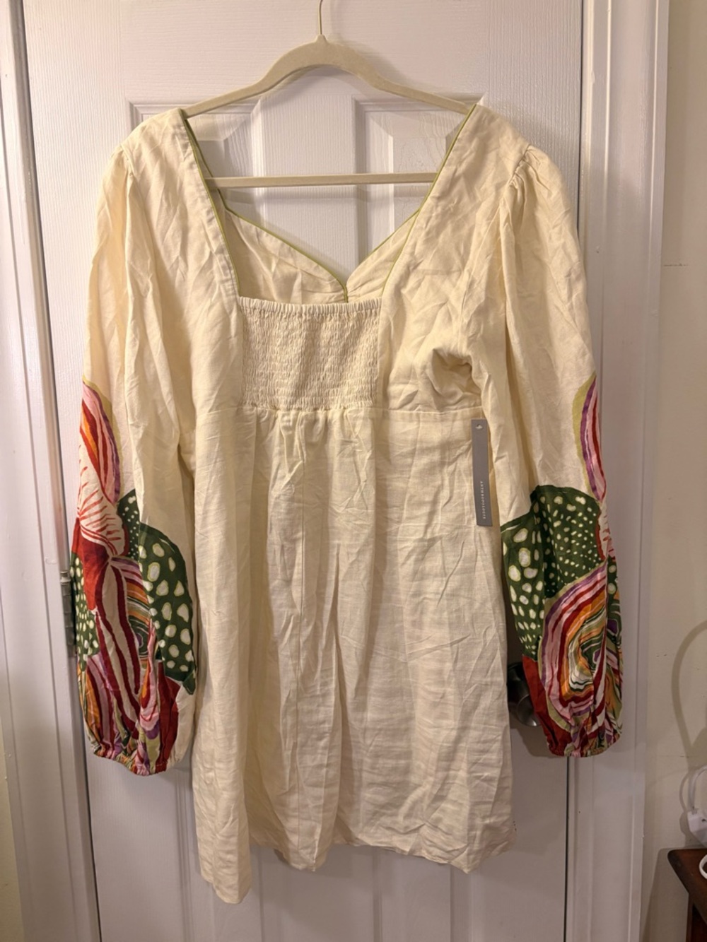 NWT Farm Rio x Anthropologie Sweetheart Linen Mini Dress - Picture 8 of 8